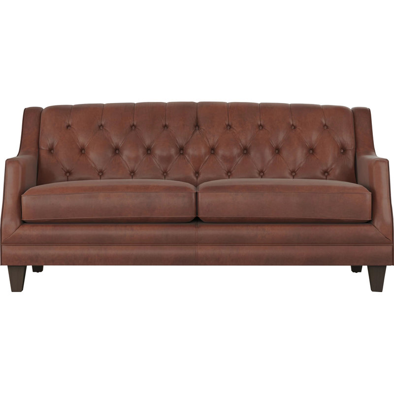 Three Posts™ Derbyshire Genuine Leather 76" Square Arm Sofa & Reviews